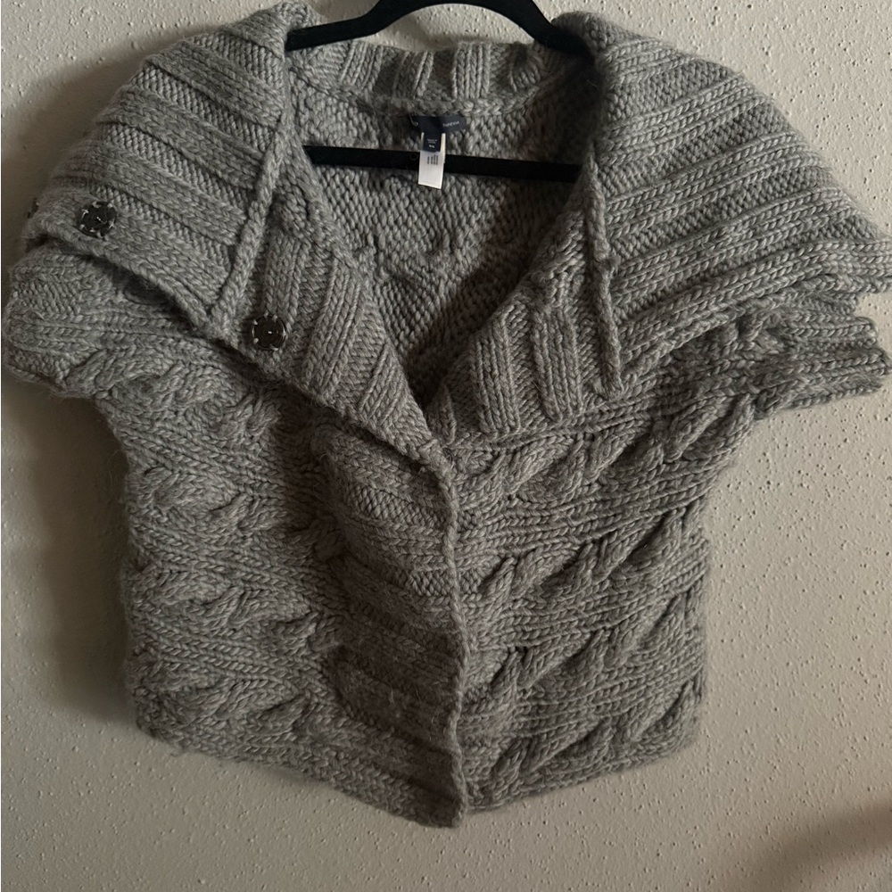 GAP Gray Cable Knit Poncho